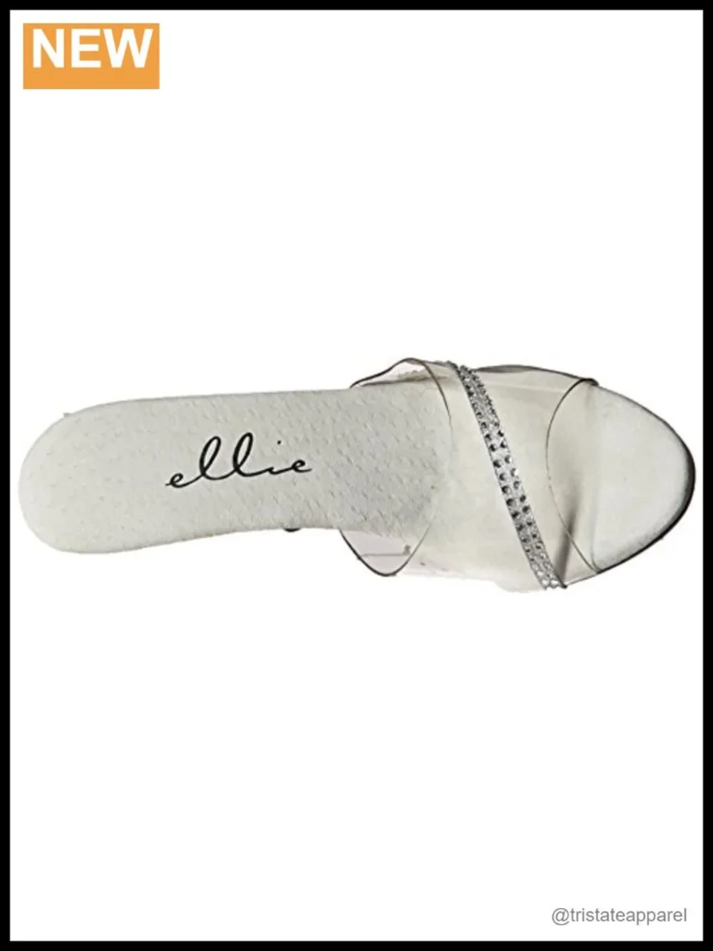 Ellie Shoes Women's 405-jesse Clear Stiletto Heel Rhinestone Slide Sandals